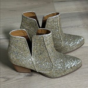 Not Rated Sparkling Gold Ankle Booties